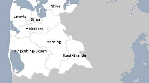 Billede af syv kommuner i Herning området